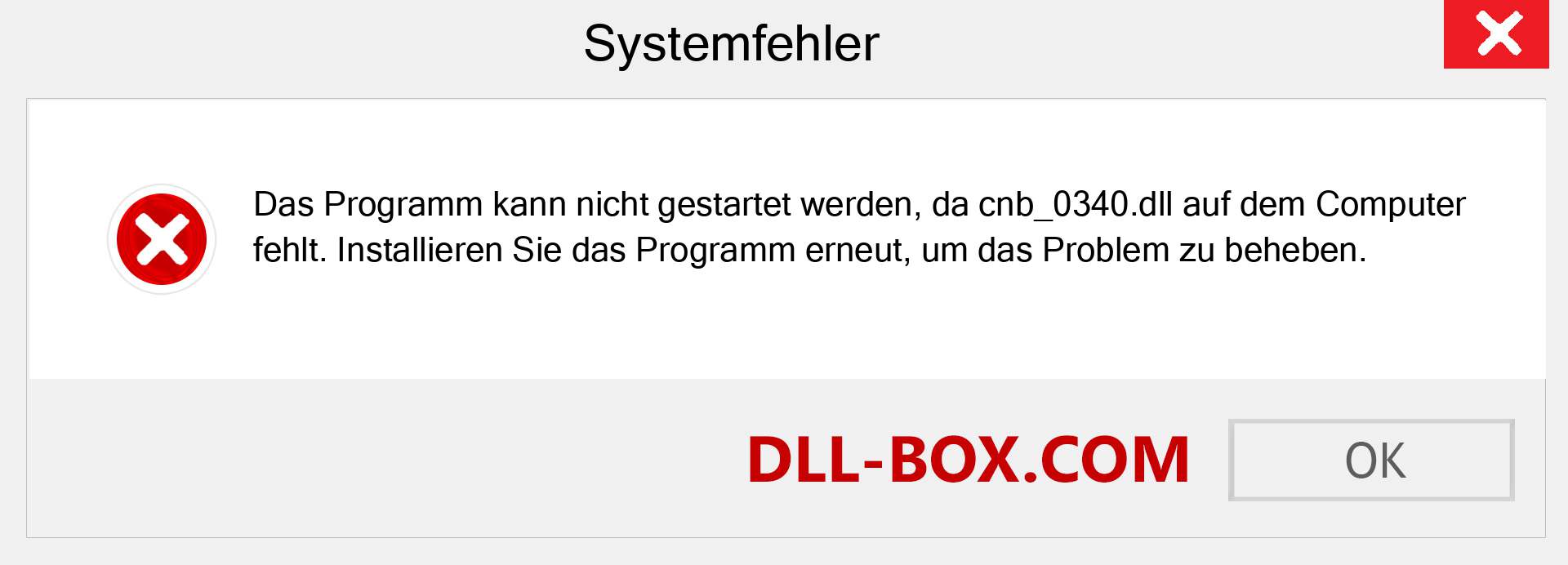 cnb_0340.dll-Datei fehlt?. Download für Windows 7, 8, 10 - Fix cnb_0340 dll Missing Error unter Windows, Fotos, Bildern