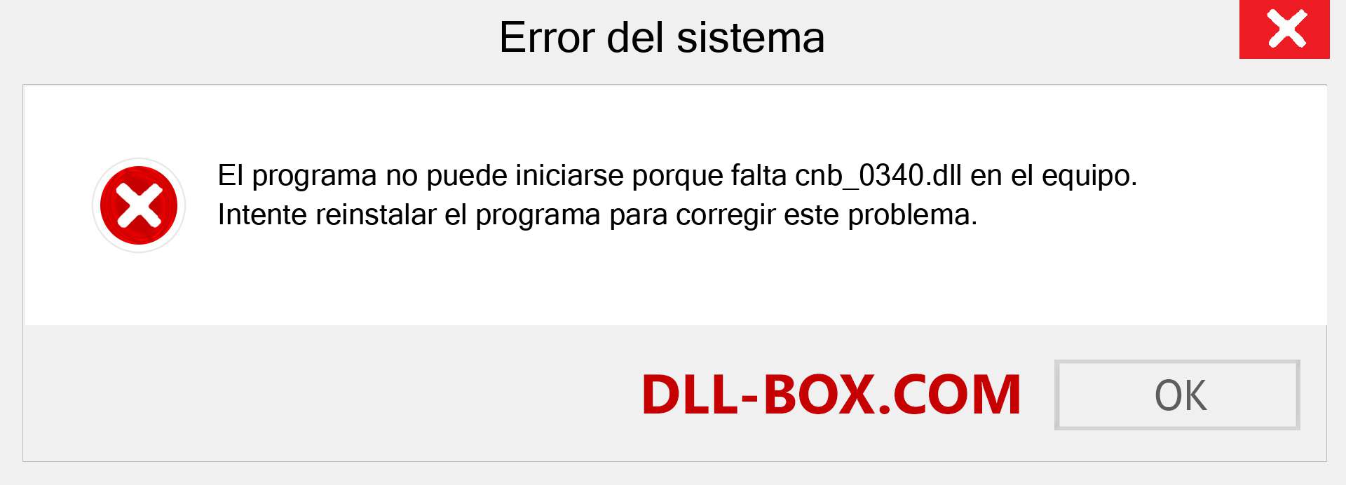 ¿Falta el archivo cnb_0340.dll ?. Descargar para Windows 7, 8, 10 - Corregir cnb_0340 dll Missing Error en Windows, fotos, imágenes